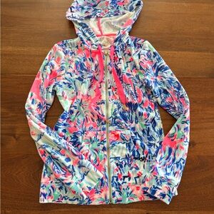 Lilly Pulitzer Coral Pink & Sky Blue Watercolor Hoodie